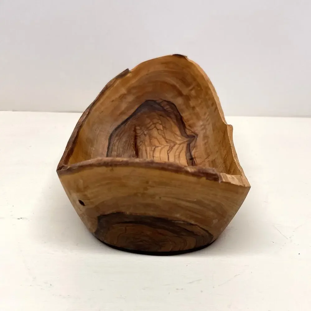 Sur La Table Olive Wood Bread Fruit Bowl Rustic Live Edge